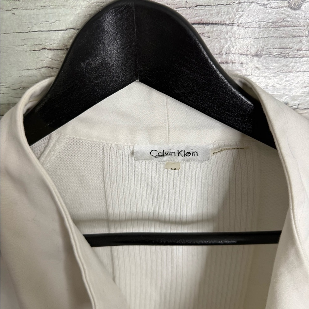 Calvin Klein White Women's Blazer jacket with Zippered Pockets size medium - Picture 4 of 9